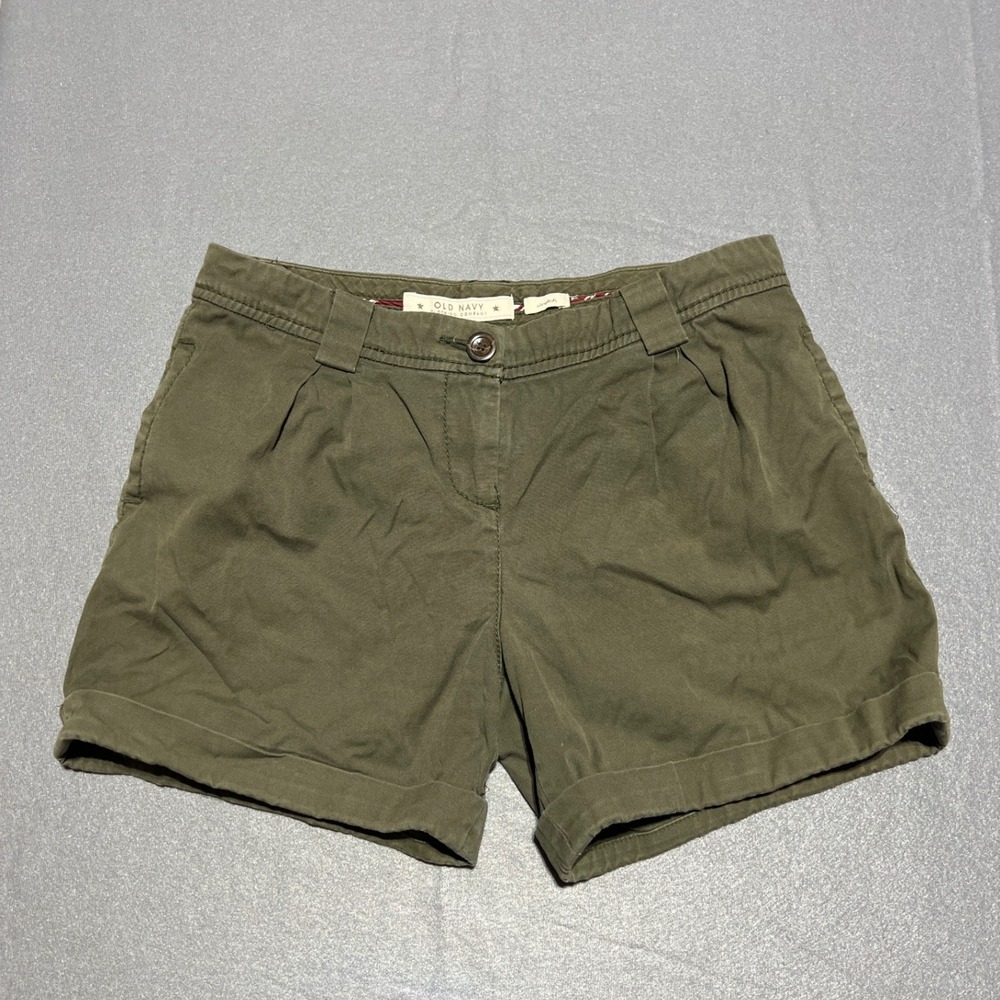 Old Navy Womens Olive Green Stretch Cuffed Chino Shorts Size 2 S/552003